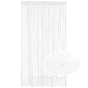 KUBU EYELET CURTAIN 5m X 218CM Ready Made Cornelly Voile White Plain Taped (7523949215833)