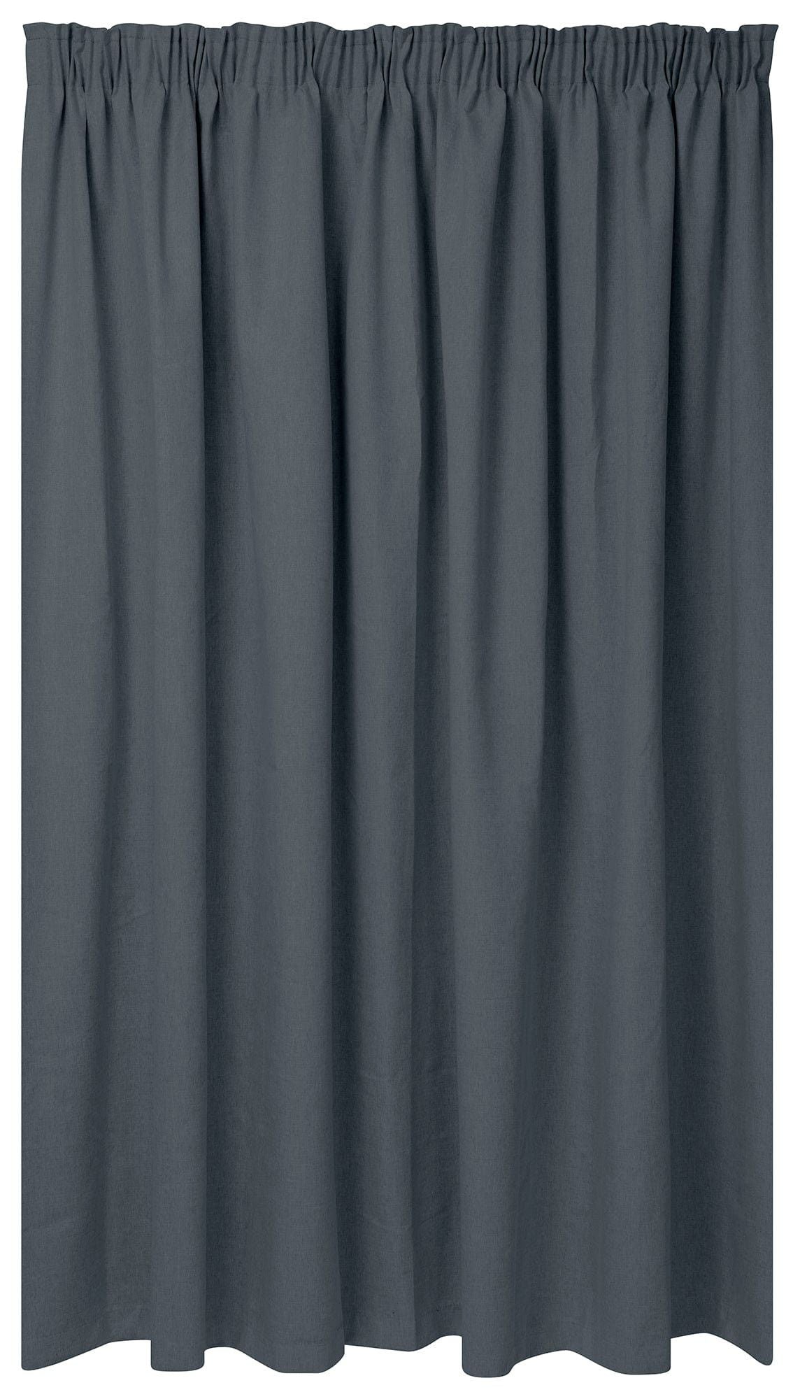 KUBU TAPED CURTAIN 260 X 218CM Kubu Jacquard Blockout Taped Curtain Ready To Hang Charcoal