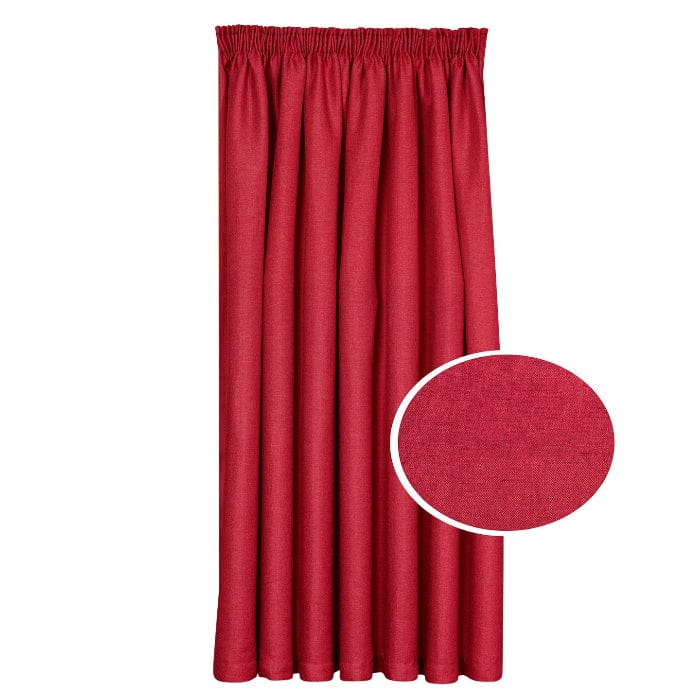KUBU TAPED CURTAIN 260 X 218CM Kubu LXM Blockout Taped Curtain Ready To Hang Merlot