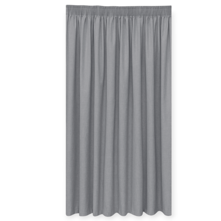 KUBU TAPED CURTAIN 260 X 218CM Kubu Porscha Blockout Taped Curtain Ready To Hang Grey (7711114657881)