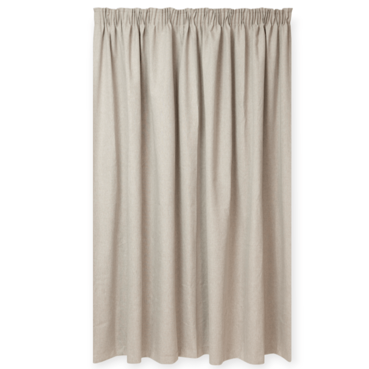 KUBU TAPED CURTAIN 260 X 218CM Kubu Porscha Blockout Taped Curtain Ready To Hang Natural