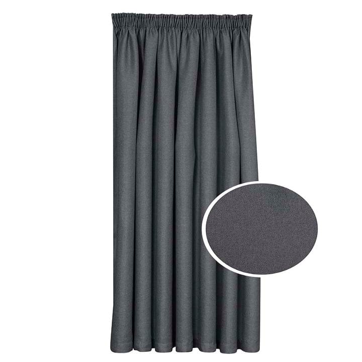 KUBU TAPED CURTAIN 260 X 218CM Kubu XC-33 Blockout Taped Curtain Ready To Hang Charcoal