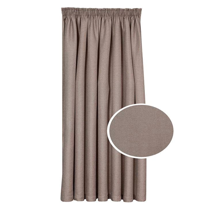 KUBU TAPED CURTAIN 260 X 218CM Kubu XC-33 Blockout Taped Curtain Ready To Hang Mocha
