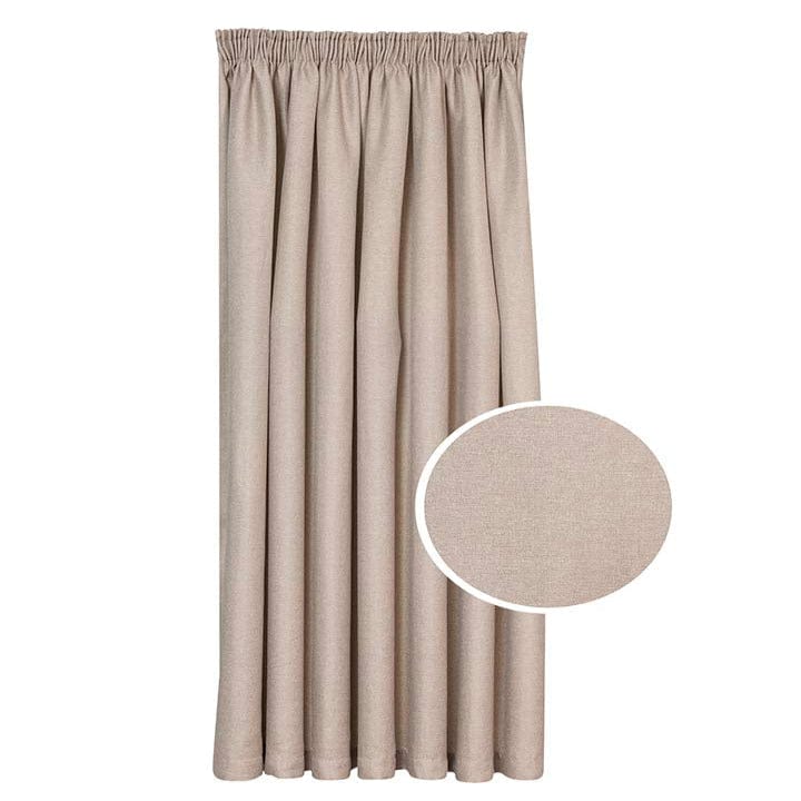 KUBU TAPED CURTAIN 260 X 218CM Kubu XC-33 Blockout Taped Curtain Ready To Hang Natural