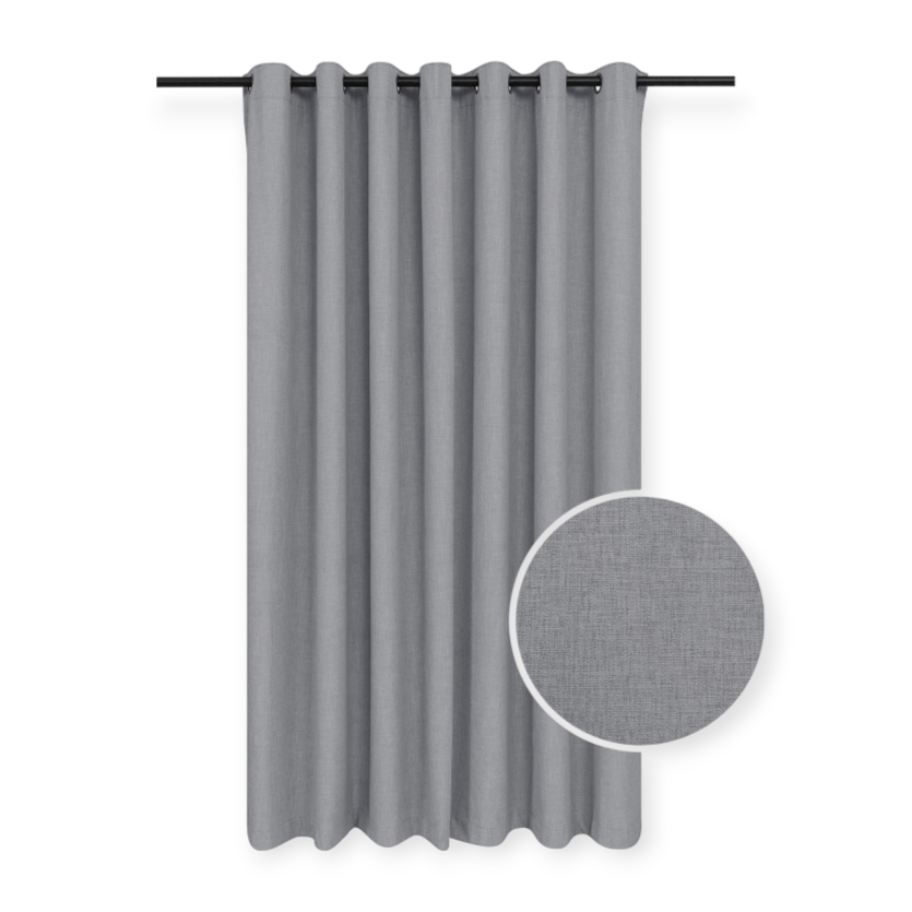 KUBU TAPED CURTAIN 260 X 225CM Kubu Jacquard Blockout Eyelet Curtain Ready To Hang Grey (7711109382233)
