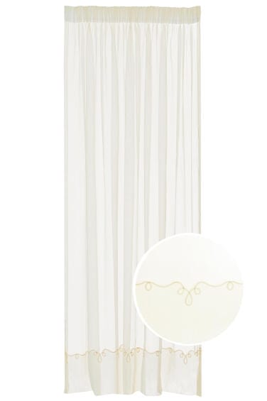 KUBU TAPED CURTAIN 5m X 218CM Ready Made Cornelly Voile Cream Plain Taped (7524042178649)