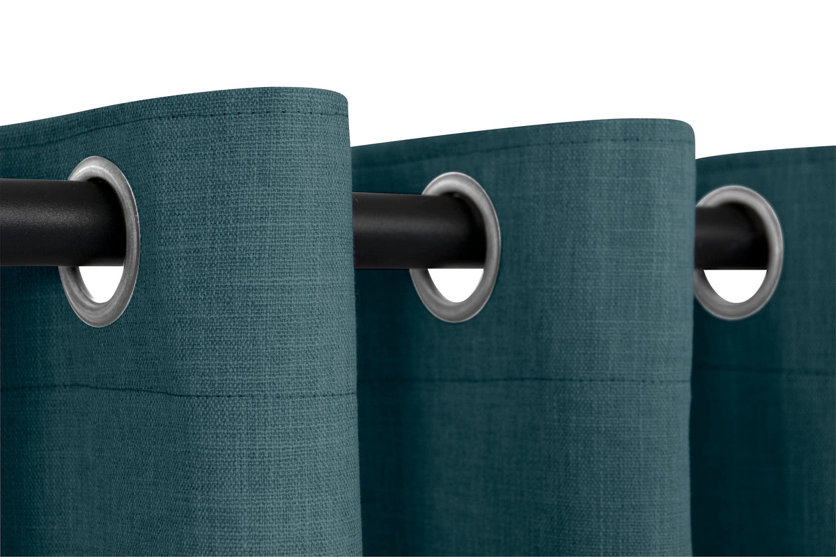 KUBU TAPED CURTAIN Kubu Porscha Blockout Eyelet Curtain Ready To Hang Blue (7711107645529)