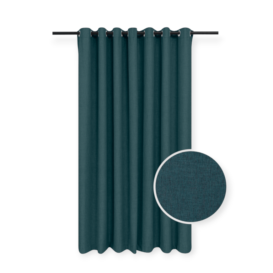 KUBU TAPED CURTAIN Kubu Porscha Blockout Eyelet Curtain Ready To Hang Blue (7711107645529)
