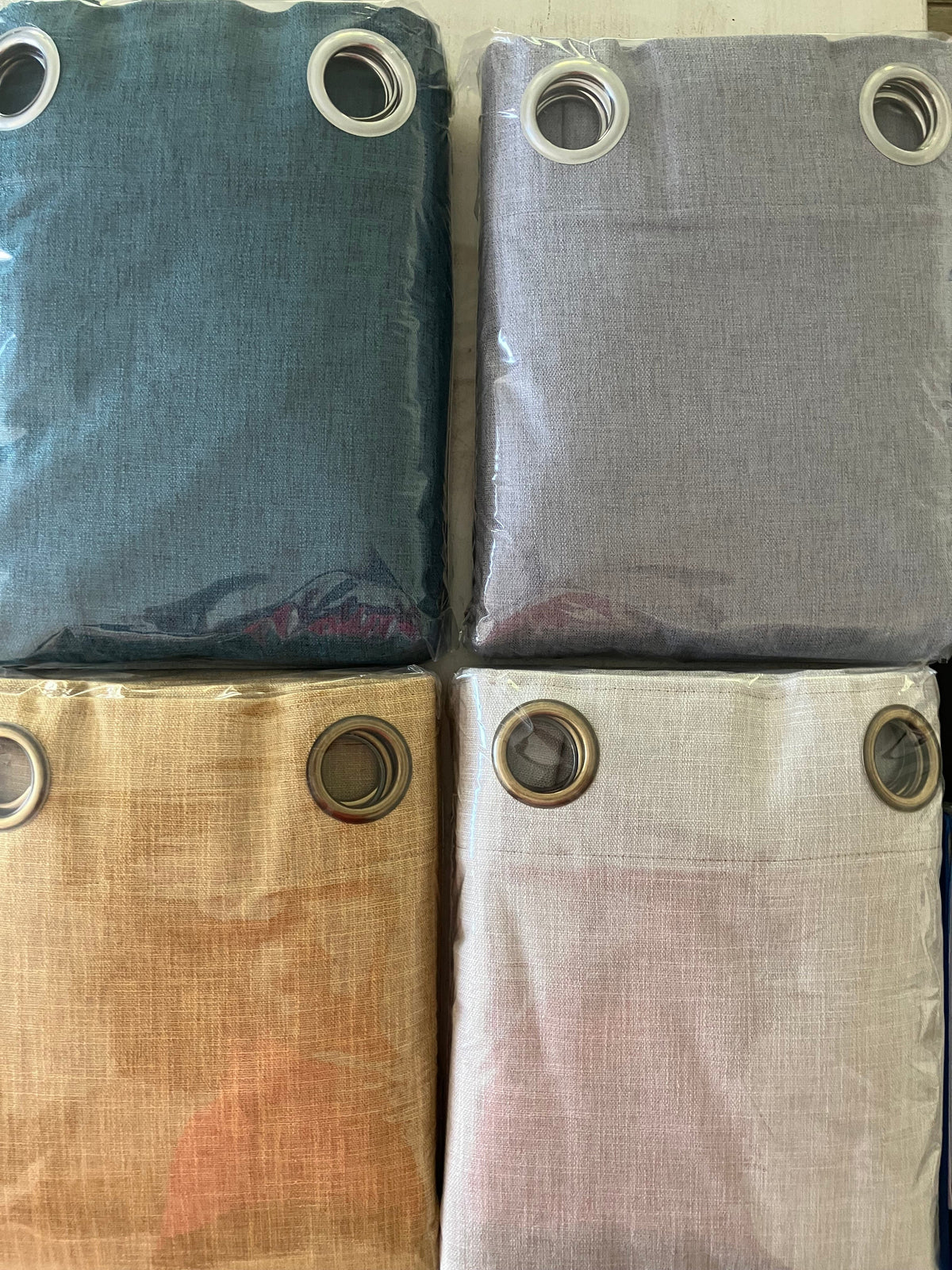 KUBU TAPED CURTAIN Kubu Porscha Blockout Eyelet Curtain Ready To Hang Light Grey (7711105319001)