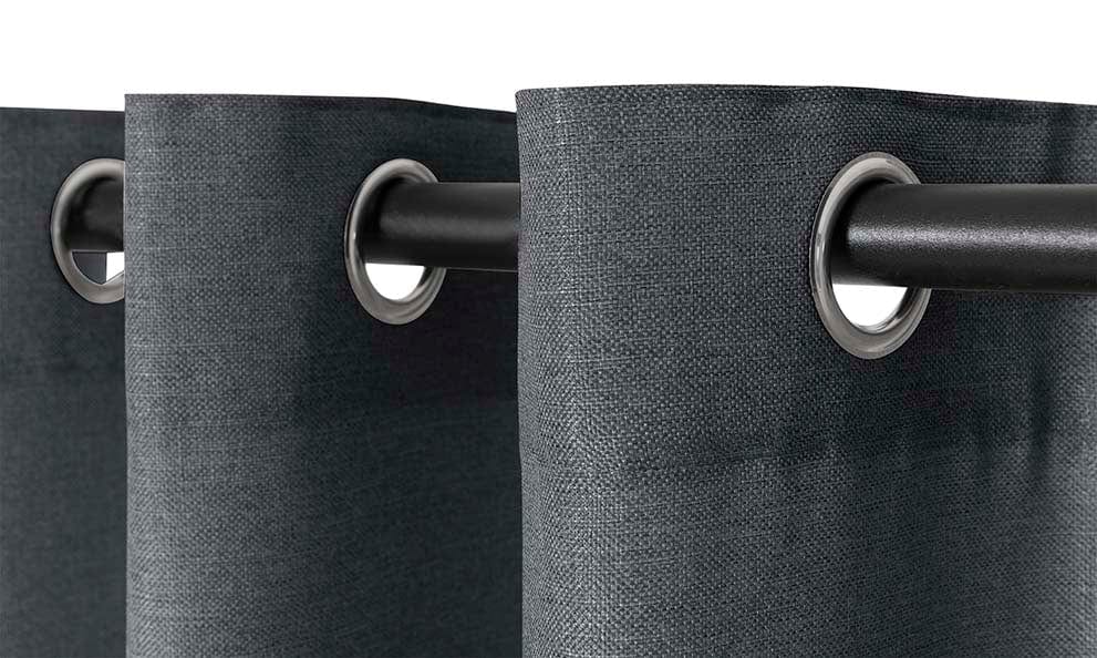 KUBU TAPED CURTAIN Kubu XC-33 Blockout Eyelet Curtain Ready To Hang Charcoal