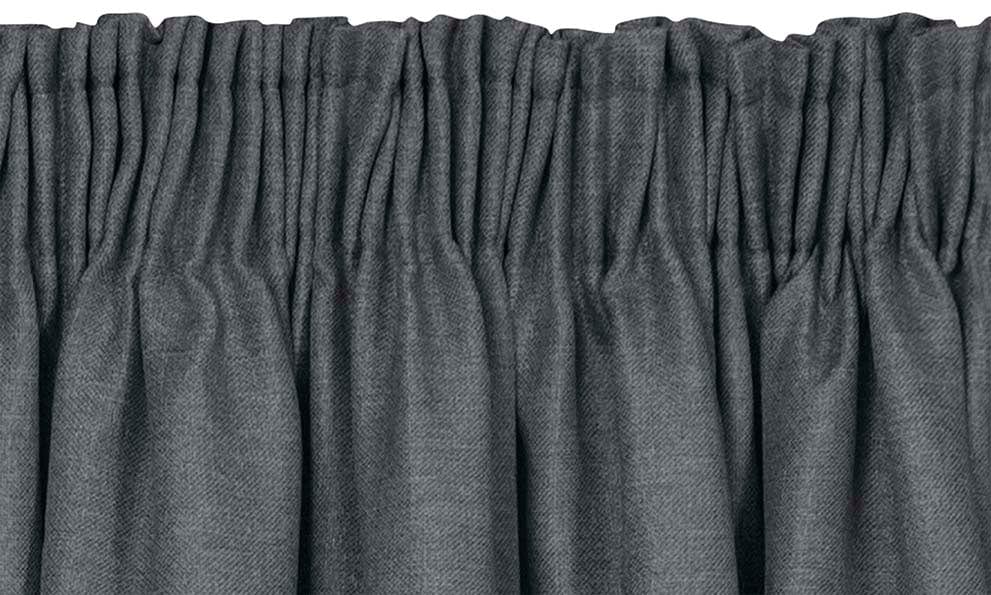 KUBU TAPED CURTAIN Kubu XC-33 Blockout Taped Curtain Ready To Hang Charcoal