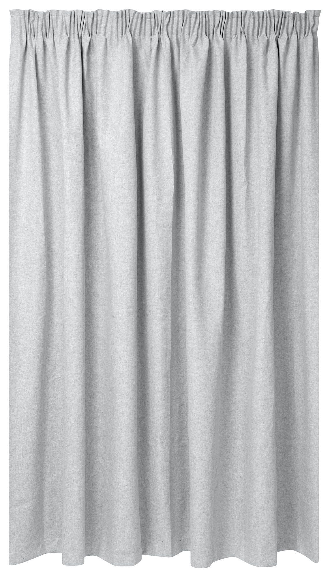 KUBU TAPED CURTAIN Light Grey 260 X 218CM Kubu Jacquard Blockout Taped Curtain Ready To Hang Light Grey