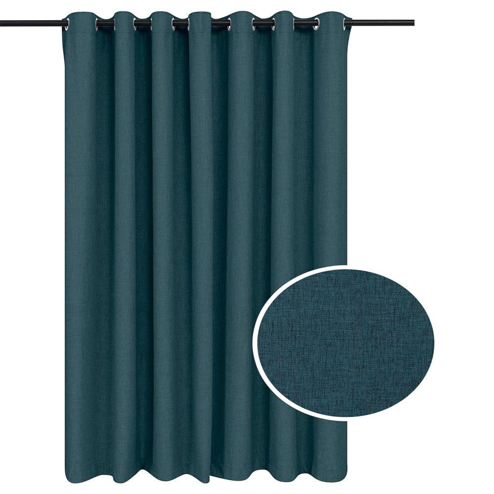 KUBU TAPED CURTAIN Porscha 260 X 225CM Kubu Porscha Blockout Eyelet Curtain Ready To Hang Blue (7711107645529)