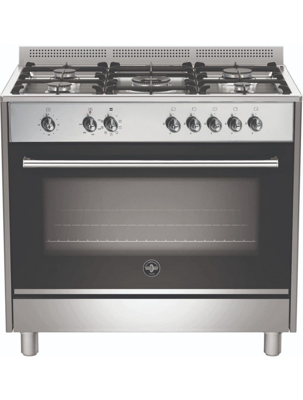 LA GERMANIA Gas Stove La Germania Rustica 90cm Stainless Steel Gas Stove 5 Gas Burners 9MF Electric Oven RUS95C61LDX (7474309791833)