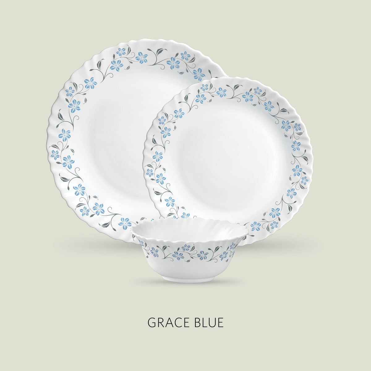 La Opala Dinner Set La Opala Classique 12 Piece Dinner Set Grace Blue DLO02