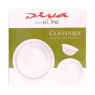 La Opala Dinner Set La Opala Classique Plain White 12 Piece Dinner Set DLO01