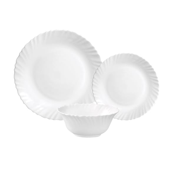 La Opala Dinner Set La Opala Classique Plain White 12 Piece Dinner Set DLO01