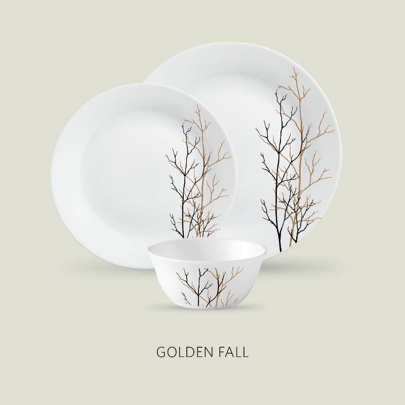 La Opala Dinner Set La Opala Pearl 12 Piece Dinner Set Golden Fall DLO04