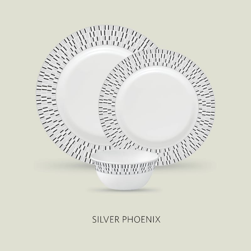 La Opala Dinner Set La Opala Sovrana 12 Piece Dinner Set Silver Phoenix DLO07