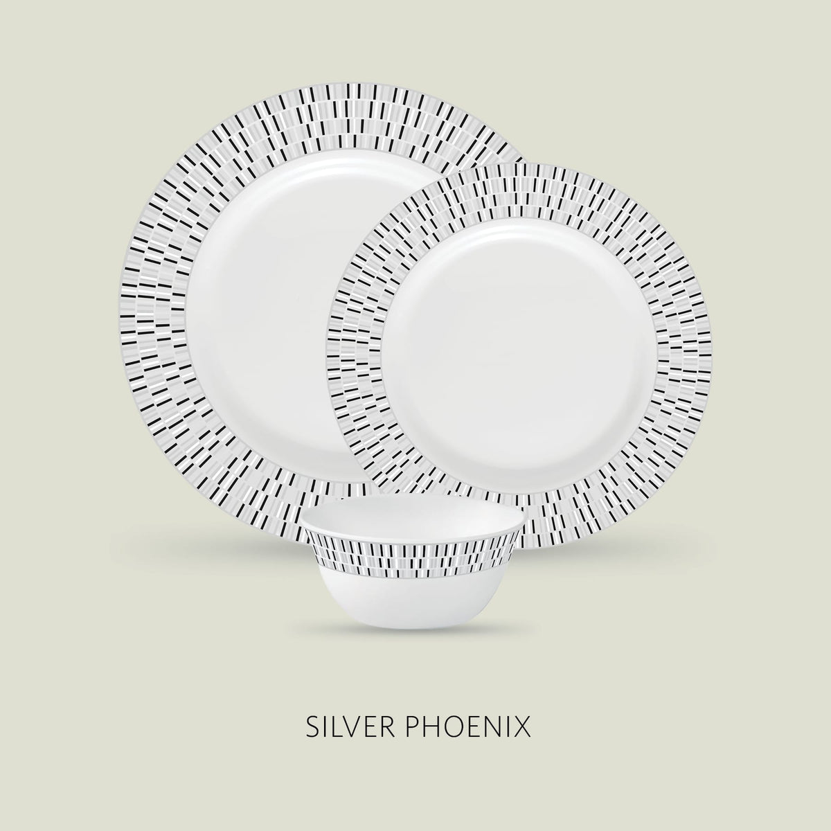 La Opala Dinner Set La Opala Sovrana 12 Piece Dinner Set Silver Phoenix DLO07