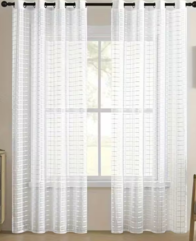 Fabric Blocks Sheer Off-White 280 cm