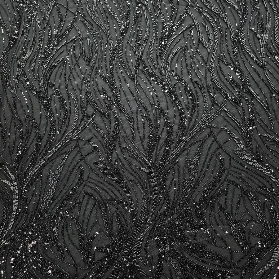LACE Dress Fabric Black Kendall Sequin 150cm (7799209066585)