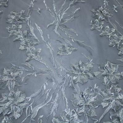 LACE Dress Fabric Grey Crystal Evening Couture Lace 130 (7780312744025)