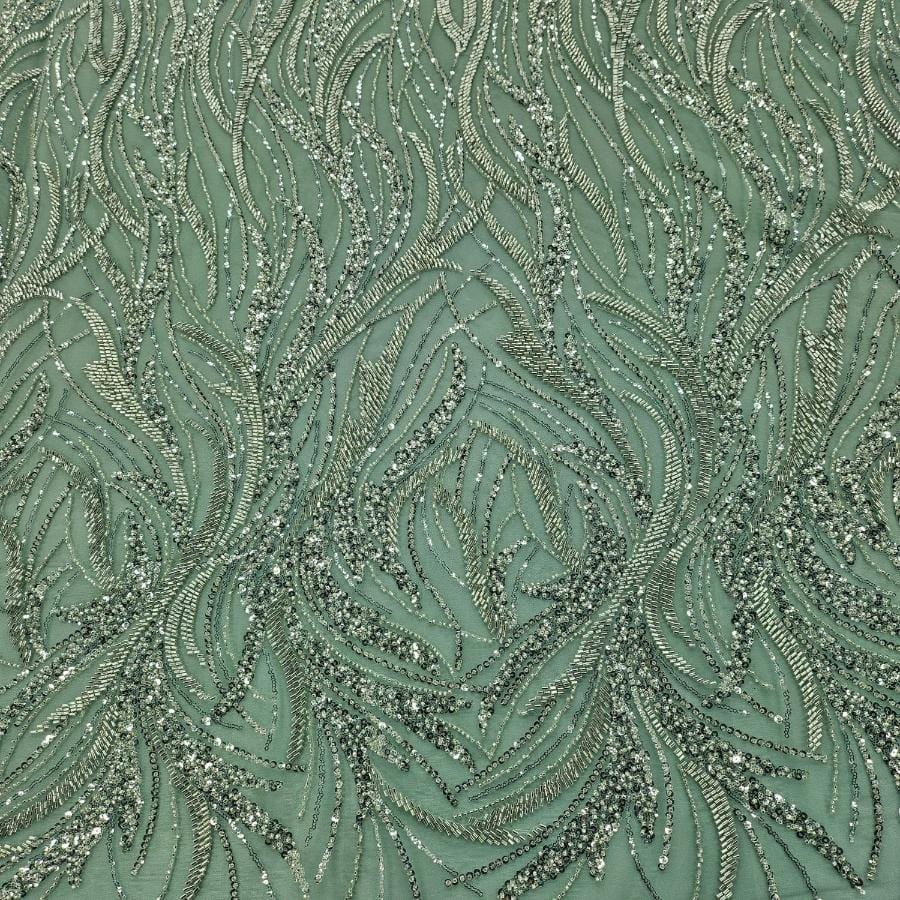 LACE Dress Fabric Ice Blue Silver Kendall Sequin 150cm (7799209066585)