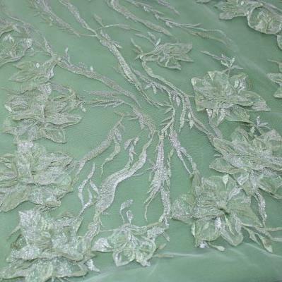 LACE Dress Fabric Lime Crystal Evening Couture Lace 130 (7780312744025)