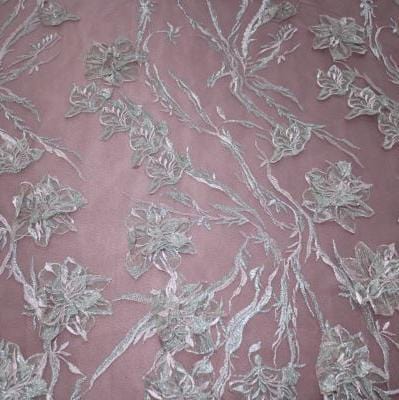 LACE Dress Fabric Pink Crystal Evening Couture Lace 130 (7780312744025)