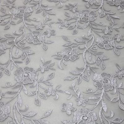 LACE Dress Fabric Sliver Blair Evening Couture Lace 130cm