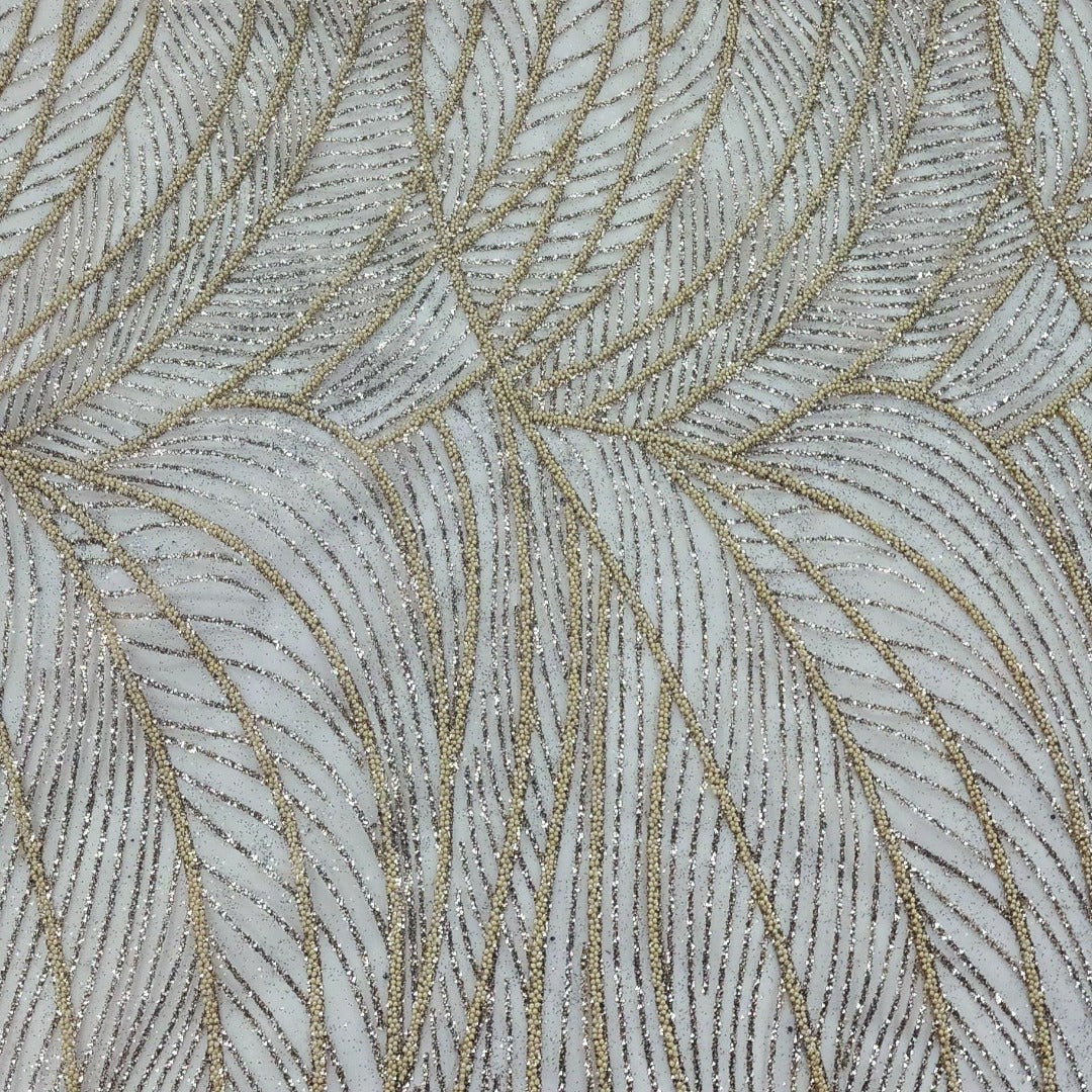 LACE Dress Fabrics Beaded Mesh Glitter Lace Fabric 120cm (7685846204505)