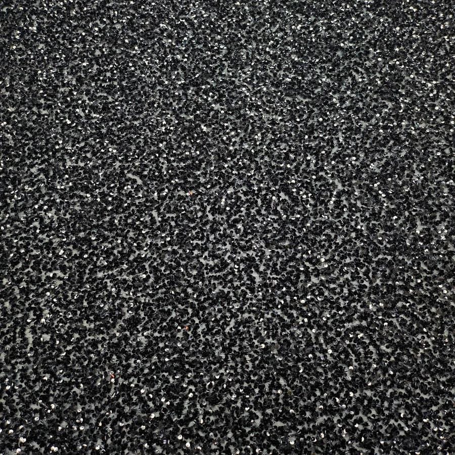 LACE Dress Fabrics Black Lisette Sequin 150cm (7799245111385)