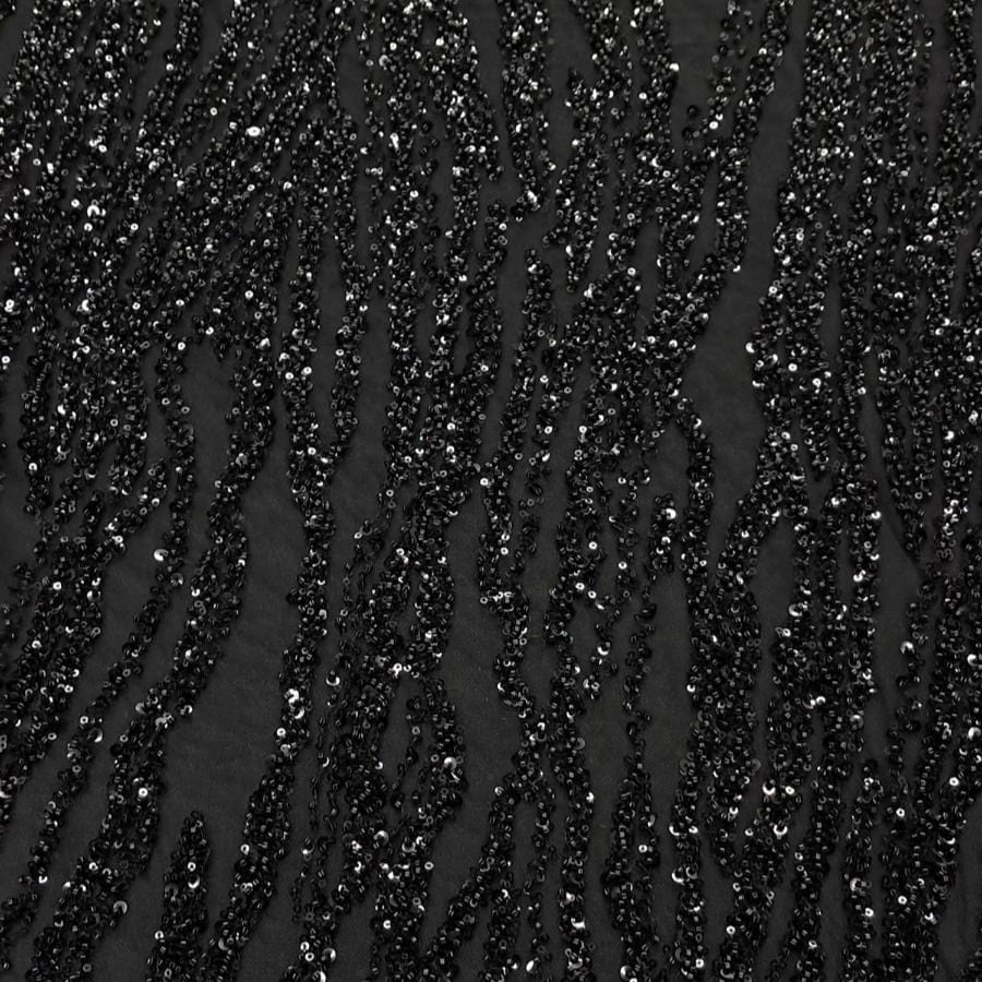 LACE Dress Fabrics Black Maya Beaded 150cm (7802226114649)