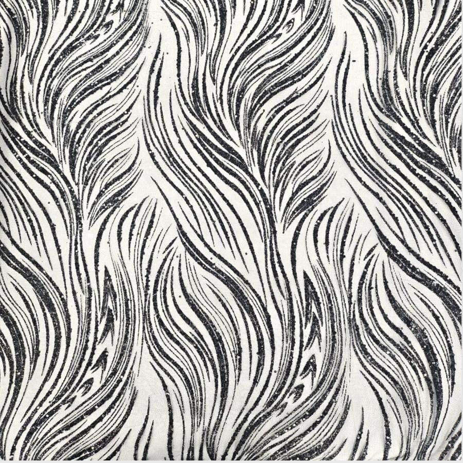 LACE Dress Fabrics Black Sugar Metallic Lace