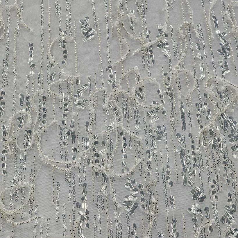 LACE Dress Fabrics Bridal Lace Ivory Sliver SBY126026 130cm (7781402673241)