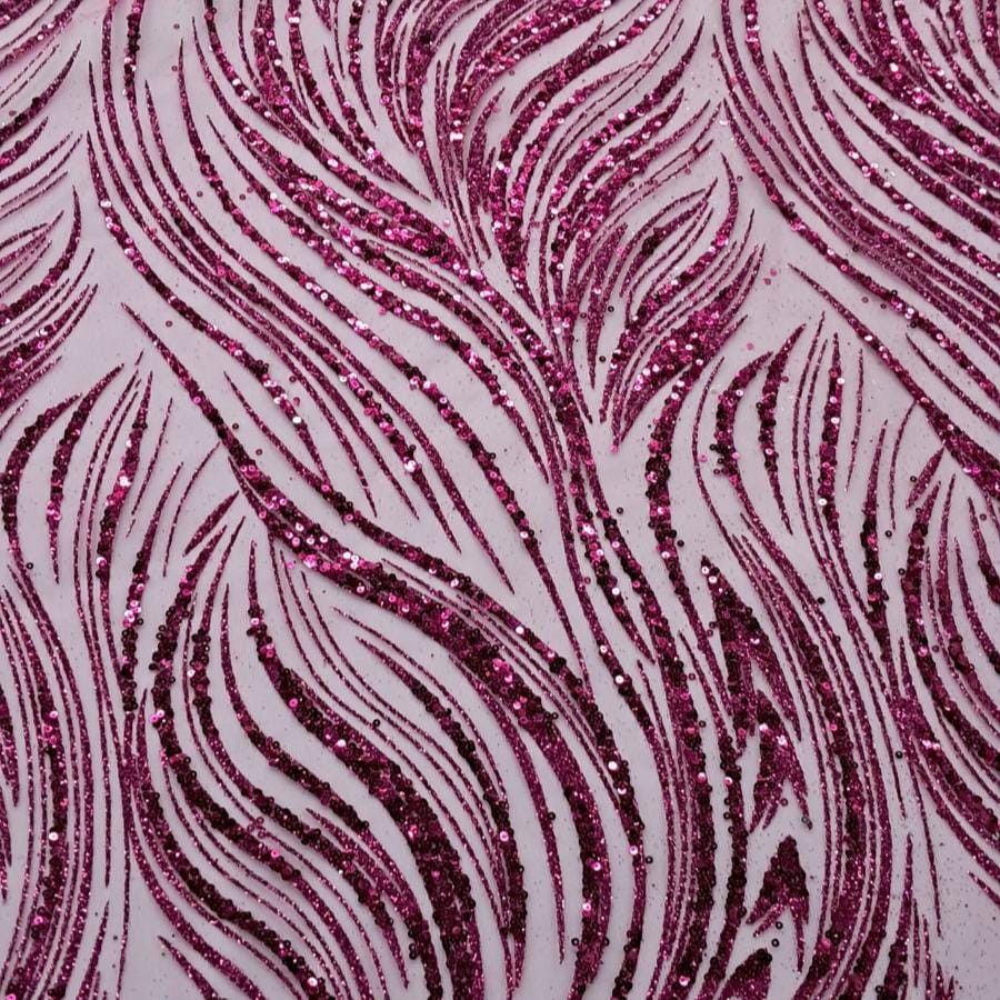LACE Dress Fabrics Cerise Sugar Metallic Lace