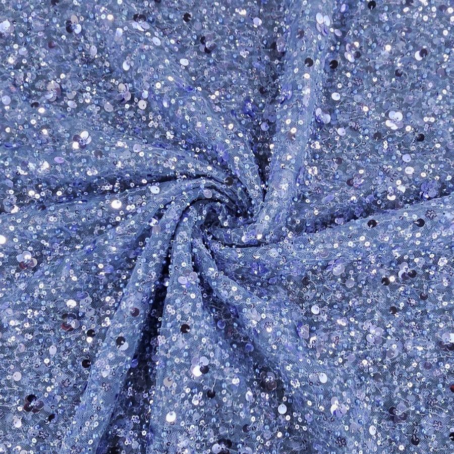 LACE Dress Fabrics Dusty Blue Hollywood Sequins 150cm