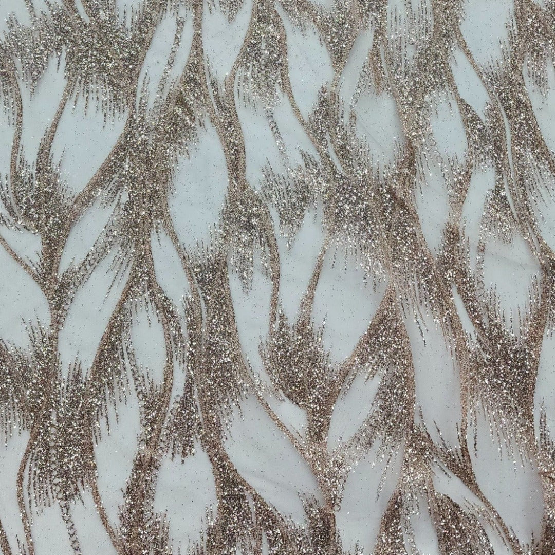 LACE Dress Fabrics Glitter Mesh Lace Fabric Leaf 120cm (7685838798937)