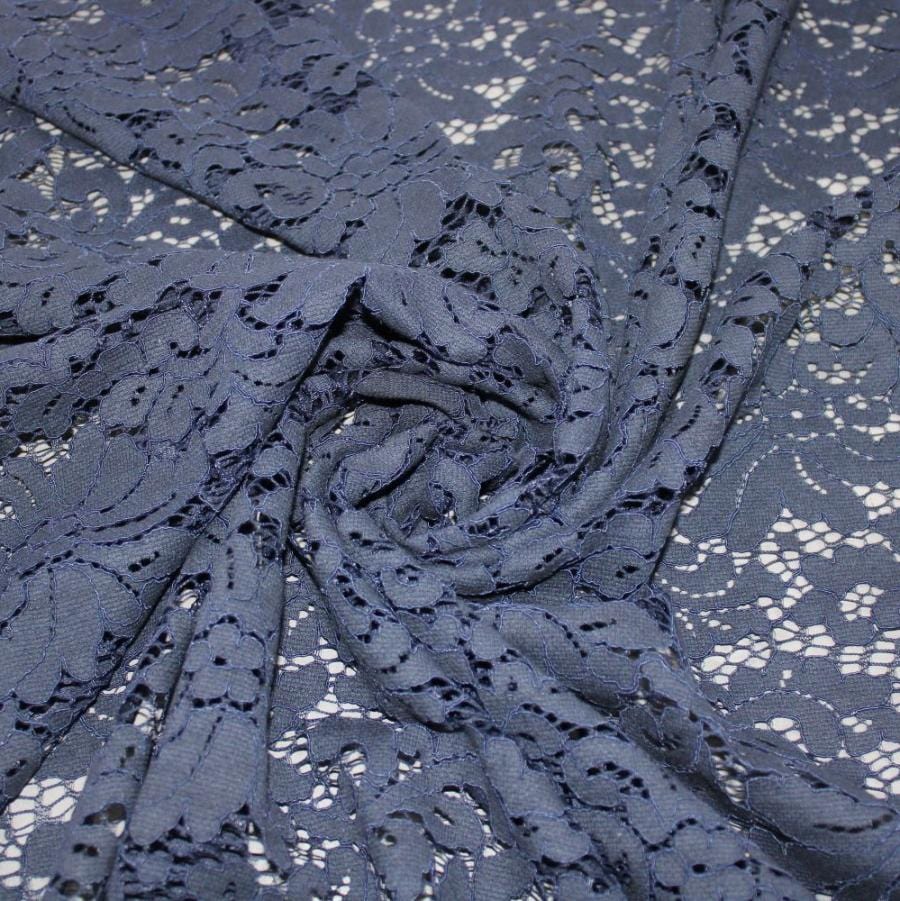 LACE Dress Fabrics Ink Cnr Lace Katrina Scallop 150cm (7819473682521)