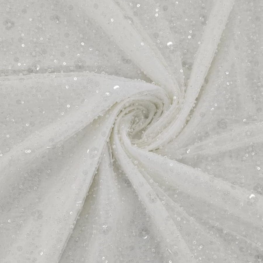 LACE Dress Fabrics Ivory Hollywood Sequins 150cm