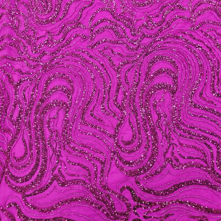 LACE Dress Fabrics Magenta Delevingne Sequin 150cm (7799215390809)