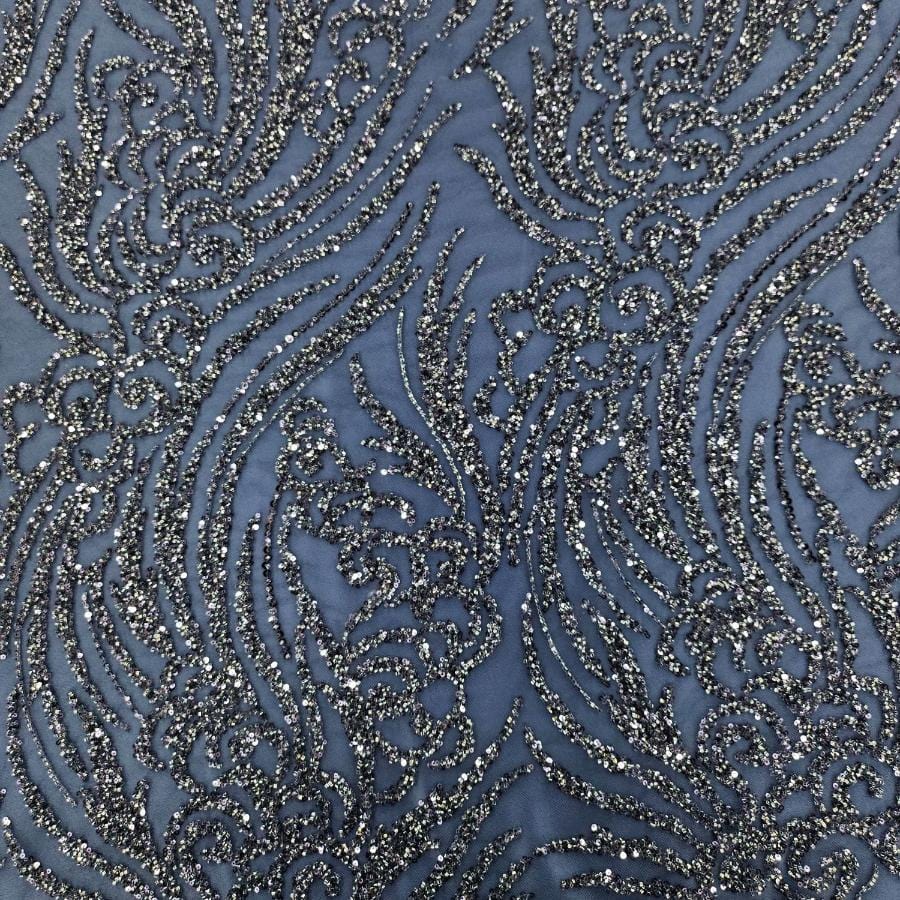 LACE Dress Fabrics Navy Bella Sequin 150cm (7799222730841)