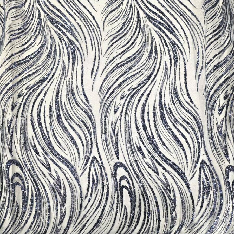 LACE Dress Fabrics Navy Sugar Metallic Lace