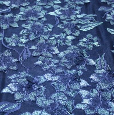 LACE Dress Fabrics Navy Teal Daniela Evening Couture Lace