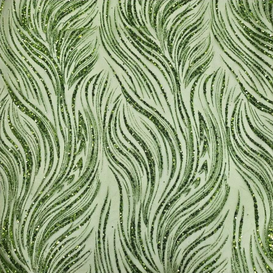 LACE Dress Fabrics Olive Sugar Metallic Lace