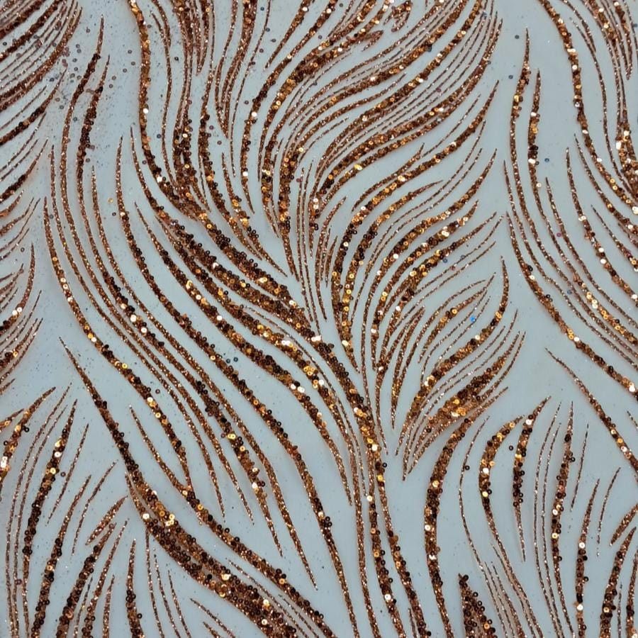 LACE Dress Fabrics Orange Sugar Metallic Lace