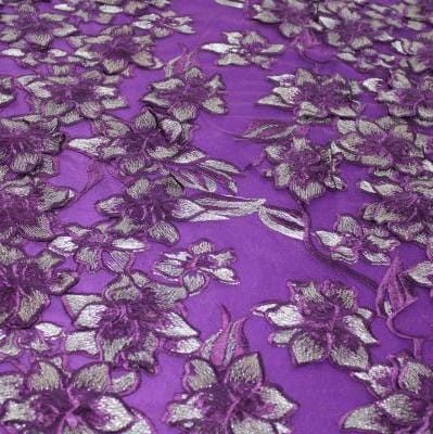 LACE Dress Fabrics Plum Gold Daniela Evening Couture Lace