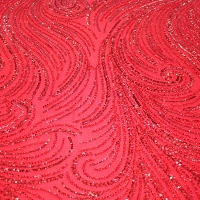 LACE Dress Fabrics Red Gabriella Evening Couture Lace (7780361797721)
