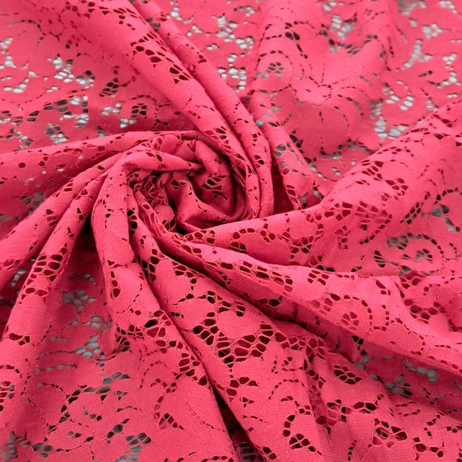 LACE Dress Fabrics Rococo Red Cnr Lace Katrina Scallop 150cm (7819473682521)